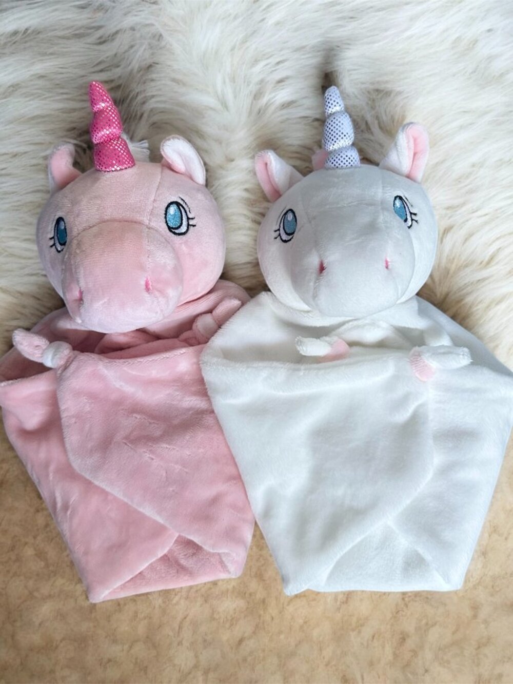 Pack of 2 Unicorn Loveys Baby Gift Set